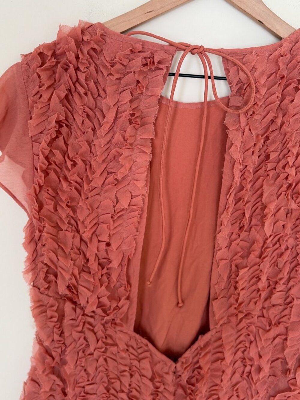 NWT ASOS Design Dusky Pink Chiffon Ruffle Micro Mini Dress - Picture 5 of 8